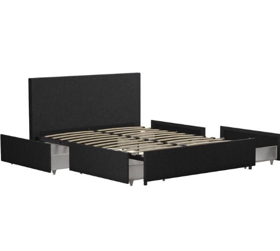 Base de cama tamaño matrimonial con cajones de almacenamiento marca Novogratz