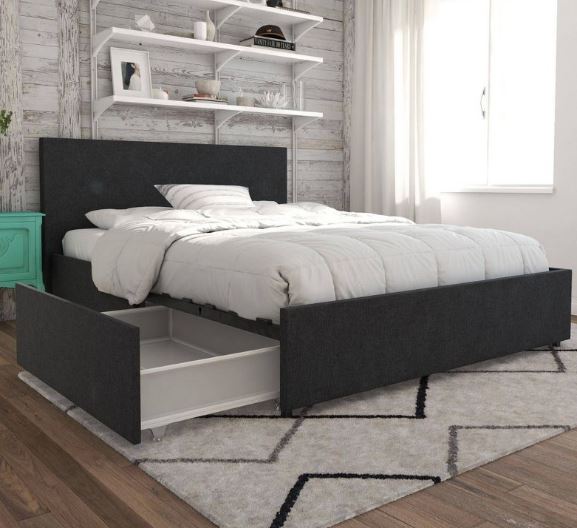 Base de cama tamaño matrimonial con cajones de almacenamiento marca Novogratz - Imagen 2
