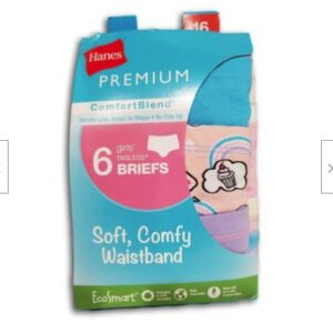 Paquete de 6 calzones para niña talla 16 marca Hanes