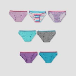 Paquete de 7 calzones para niña talla 8 marca Hanes