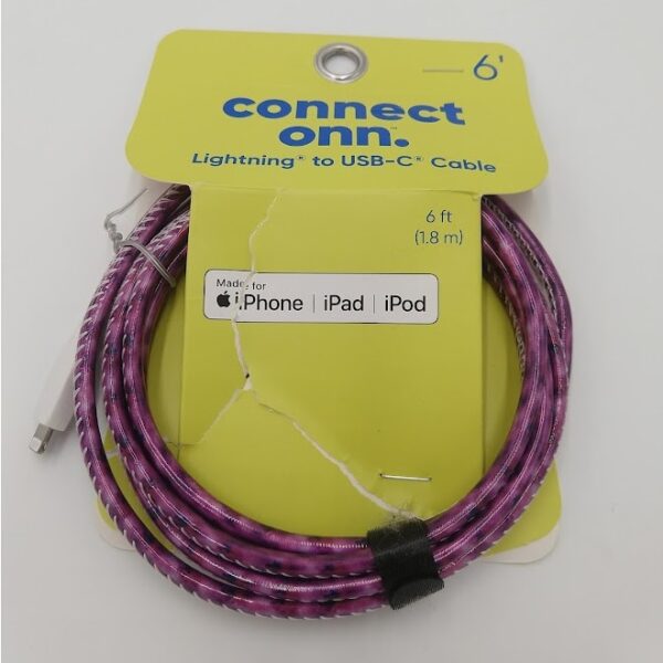 Cable lightning - usb-c de 6' marca Connection Onn