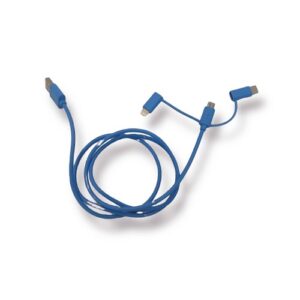Cable 3 en 1 a usb color azul de 3 pies marca vivitar