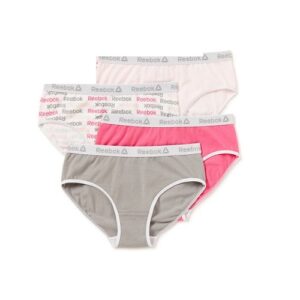 Paquete de 4 calzones toque hipster para niña talla M marca Reebok