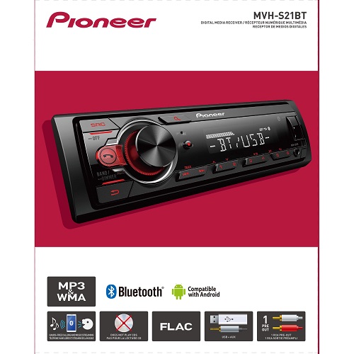 Pioneer MVH-S21BT Receptor de medios digitales, DIN único, en el tablero - Imagen 2