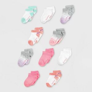 Paquete de 10 pares de calcetines para niña talla 4T-5T marca Hanes