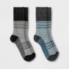 Paquete de 2 pares de calcetines tejidos para mujer talla 4-10 marca All in Motion