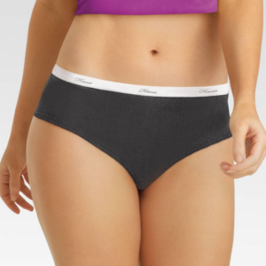Paquete de 6 calzones para dama tipo hipster de algodón talla 5 marca Hanes