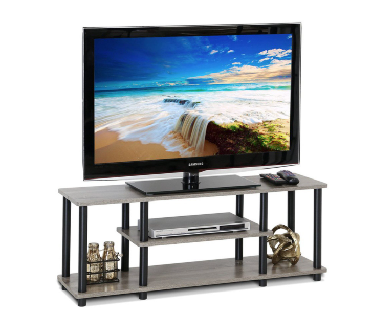 Mueble de TV para entretenimiento de 3 niveles Gris - Imagen 3