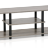 Mueble de TV para entretenimiento de 3 niveles Gris