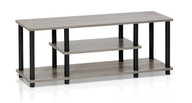 Mueble de TV para entretenimiento de 3 niveles Gris