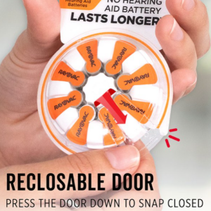 Alternative view of Pilas para audífonos Rayovac, tamaño 13, pestaña naranja (12 unidades)