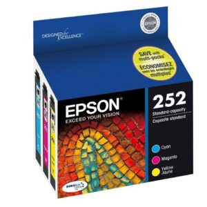 Paquete de 3 cartuchos de tinta negro, multicolor marca Epson 252 Single