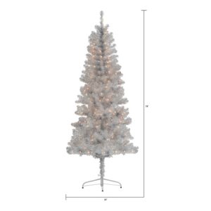Alternative view of Arbol de navidad plateado preiluminado de 6.5 ft marca Holiday Time