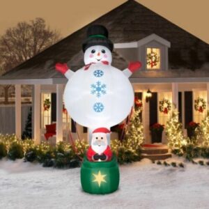 Alternative view of Inflable de muñeco de nieve aerostático de 12 ft marca Holiday Time
