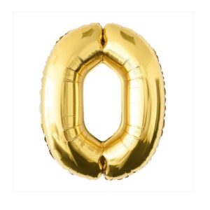Globo con forma de numero 0 color dorado marca Yongli