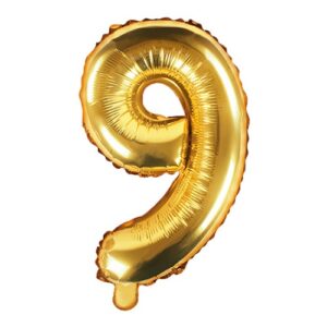 Globo con forma de numero 9 color dorado marca Yongli