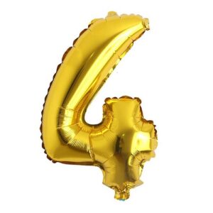 Globo con forma de numero 4 color dorado marca Yongli