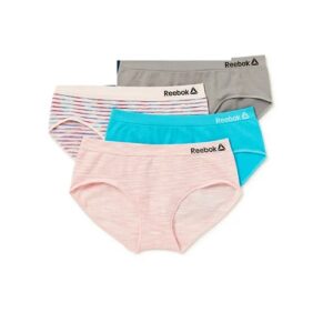 Paquete de 4 calzones corte hipster para niña talla 6-7 marca Reebok