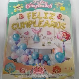 Paquete de decoracion con globos con diseño de la sirenita