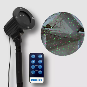 Proyector de luces con patrón de puntos de colores rojo y verde marca Philips