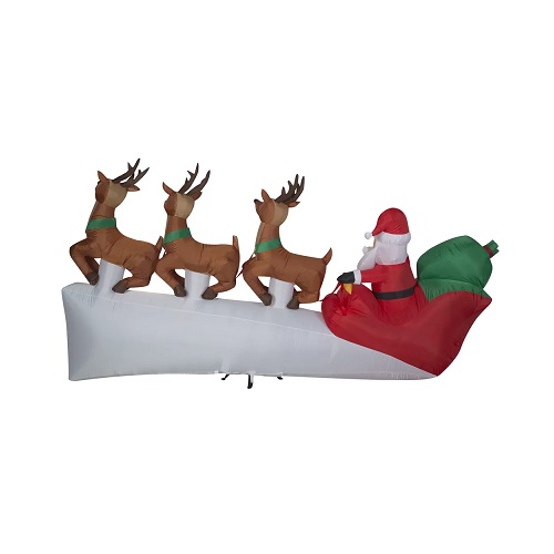 Trineo de Santa Claus de 11ft con renos marca Holiday Time - Imagen 2