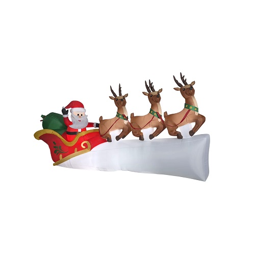 Trineo de Santa Claus de 11ft con renos marca Holiday Time