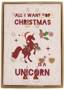 Juego de 10 aretes de Unicornio Navideño, Marca Kohl´s