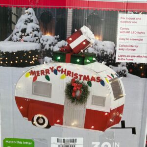 Alternative view of Decoración navideña de Camper con apariencia Metálica de 30in con luz LED