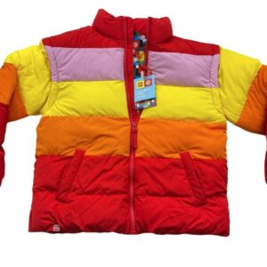 Alternative view of Chamarra acolchada con bloques de colores para mujer Red/Amarillo/Naranja/ talla XS