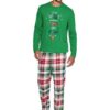 Conjunto de pijama color verde "Maravillosa época del año" para hombre talla M