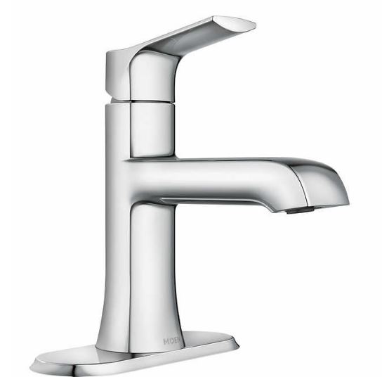 Grifo de baño de una sola manija con acabado cromado color