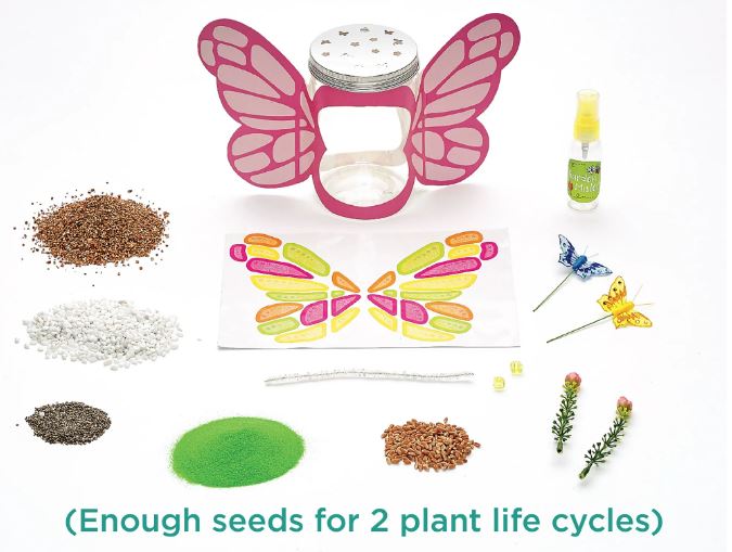 Kit de manualidades para niños y niñas marca Sparkle N Glow Butterfly Terrarium