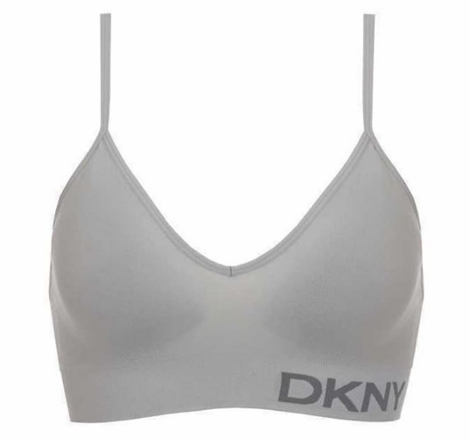 Paquete de 2 Brasiers sin costuras para mujer negro y gris talla L marca DKNY - Imagen 3