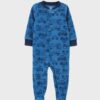 Pijama Azul para niño talla 4T con estampado de carritos marca Carter´s