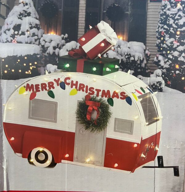 Decoración navideña de Camper con apariencia Metálica de 30in con luz LED