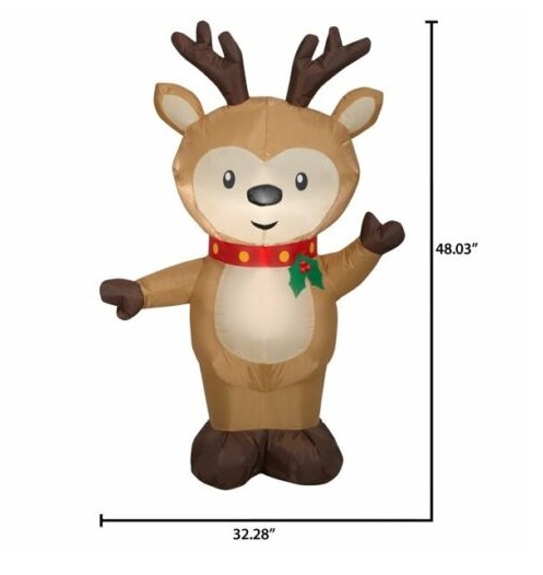 Reno inflable navideño de 4ft Holiday Time – Segunda que Barato