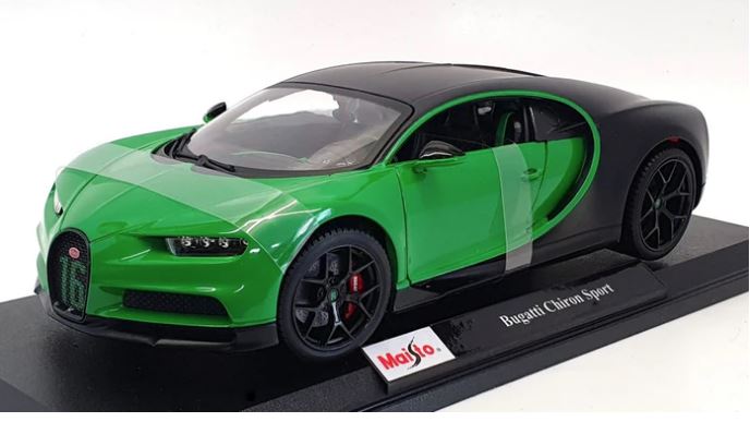 Carro de juguete Bugatti Chiron Sport color Verde Negro marca Maisto Segunda que Barato