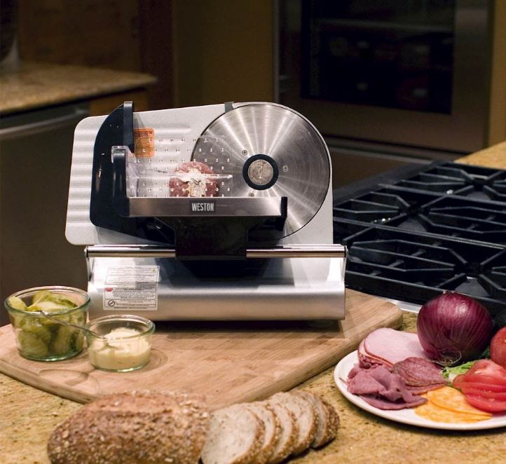 Rebanadora de carne con hoja de acero inoxidable de 7/12¨ marca Weston - Imagen 2