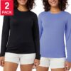 Paquete de 2 camisetas termicas de manga larga para mujer, Talla S -32 degrees cool
