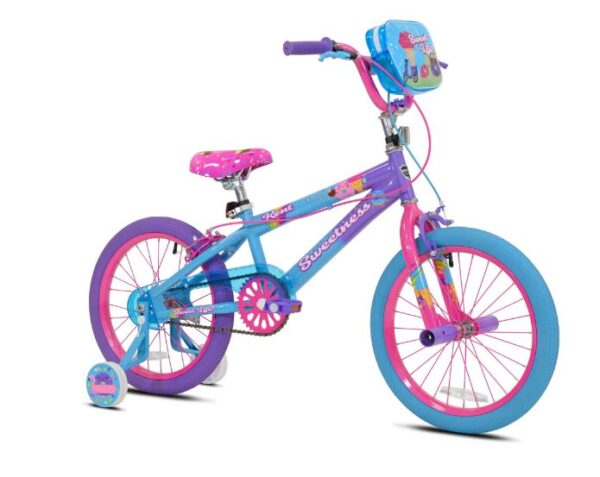 Bicicleta para niñas de 18" con llantas de apoyo removibles marca Kent Sweetness