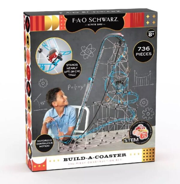 Juego de construcción de montaña rusa, 736 piezas -FAO Schwarz