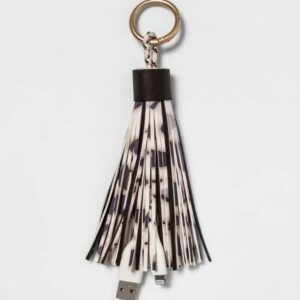 Llavero de borla con cable de carga Lightning a USB-A para iPhone iPad -heyday