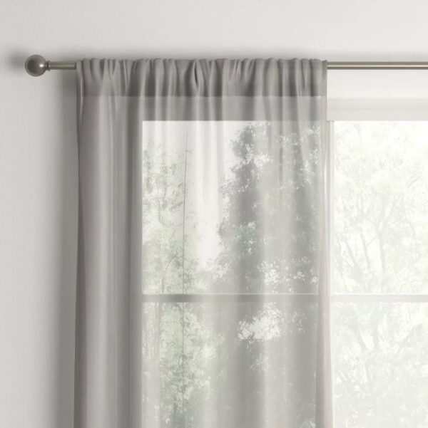 Paquete de 2 panel de cortina de ventana de gasa transparente gris - Room Essentials™