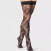 Medias hasta el muslo con rosas transparentes para mujer talla S/M marca A New Day