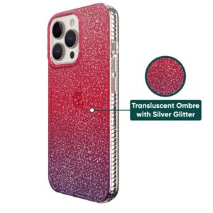 Alternative view of Funda para iPhone 13 Pro con purpurina morada y rosa -Protect onn.
