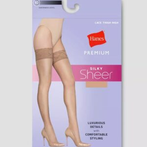 Alternative view of Medias hasta el muslo transparentes para mujer Talla X Large -Hanes Premium