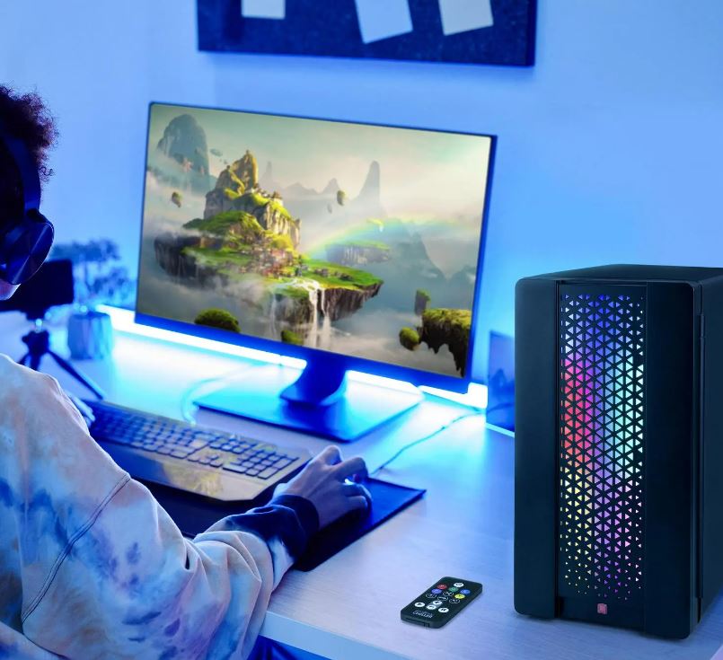 Mini refrigerador de bebidas con luces LED, negro - Personal Chiller - Imagen 6
