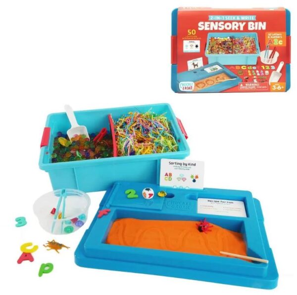 Juego de contenedor sensorial de búsqueda y escritura 2 en 1 - Chuckle & Roar