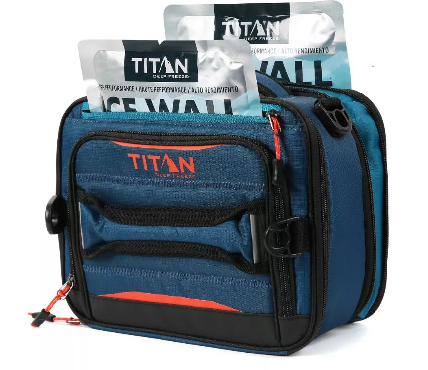 Lonchera expandible de alto rendimiento color Azul con naranja