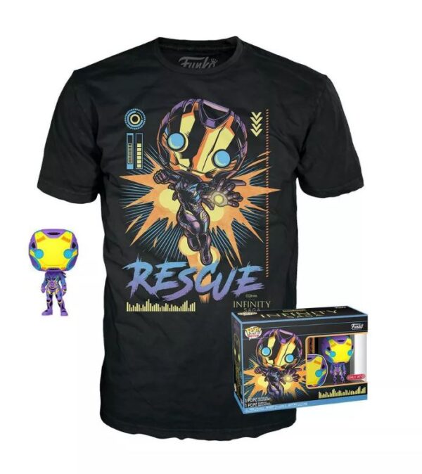 Set de Funko POP y Camiseta de IRONMAN talla XL marca FunkoPop